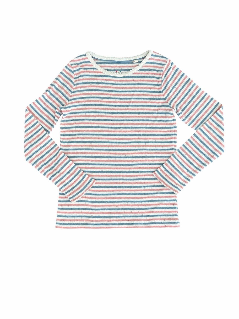 Mini Boden (7|8y) Striped Pointelle Tee